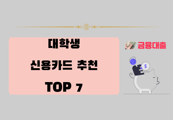대학생 신용카드 추천 top 7