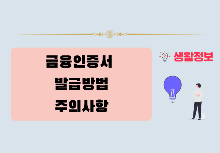 금융인증서 발급 방법 및 주의사항
