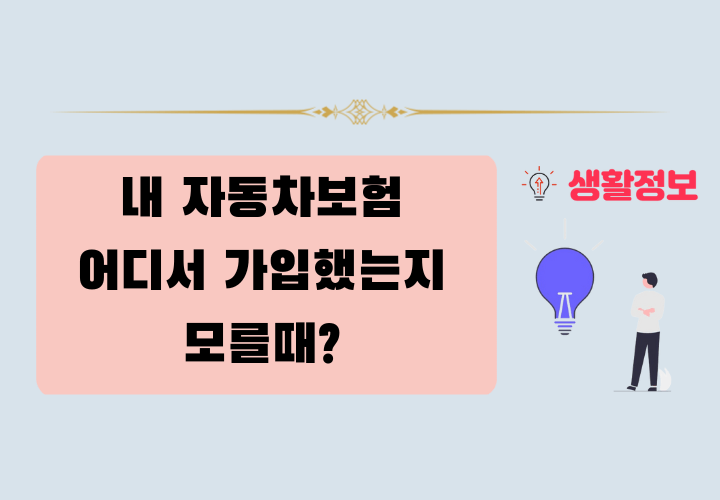 내 자동차 보험 어디서 가입했는지 모를 때