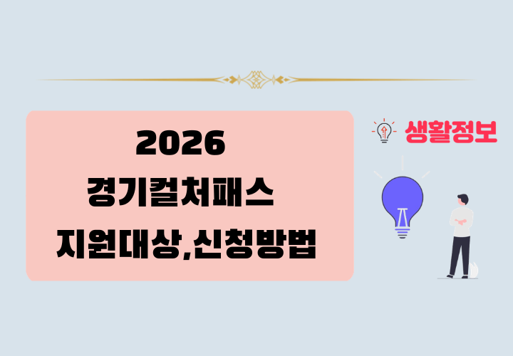 2026 경기컬처패스 지원대상,신청방법,사용처