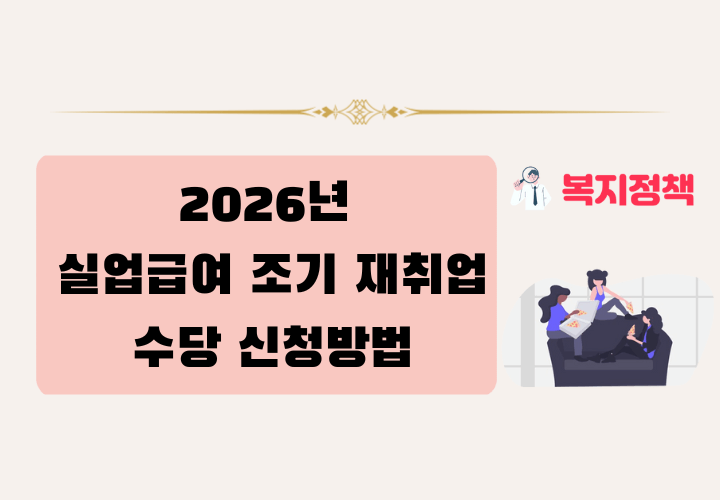 2026 실업급여 조기 재취업 수당 신청방법