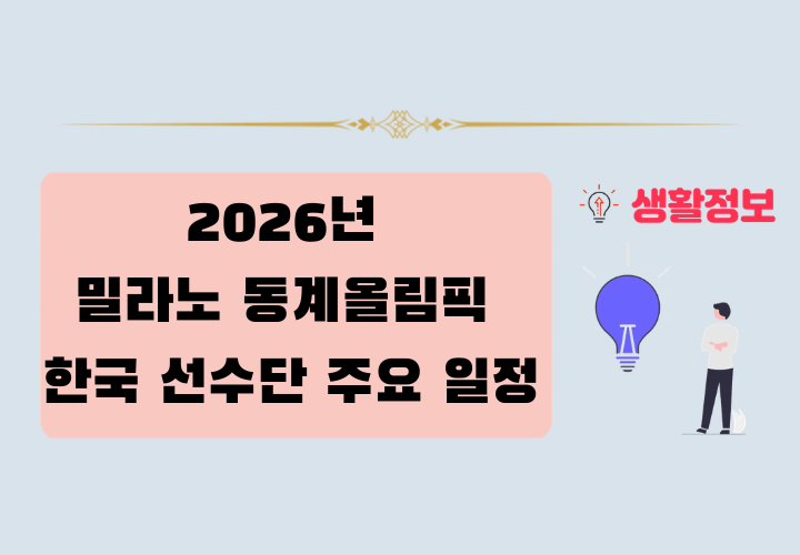 2026년 밀라노 동계올림픽 한국 선수단 주요 일정